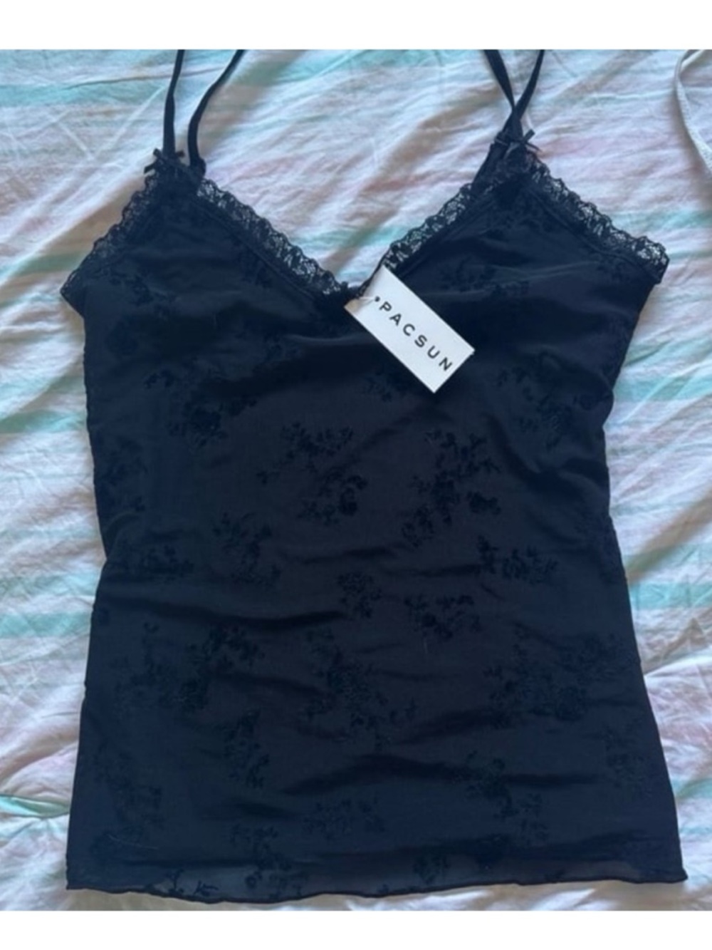 Y2k mesh velvet top - Picture 3 of 6